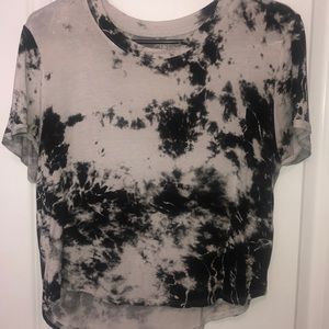 Tie die crop short sleeve